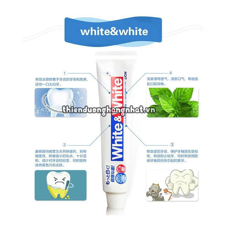 Kem đánh răng White&amp;White nội địa nhật | KDR trắng răng white nhật bản - Tuýp 150g