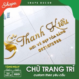 [ ảnh thật của shop ] Chữ trang trí tên shop alu gương màu gold