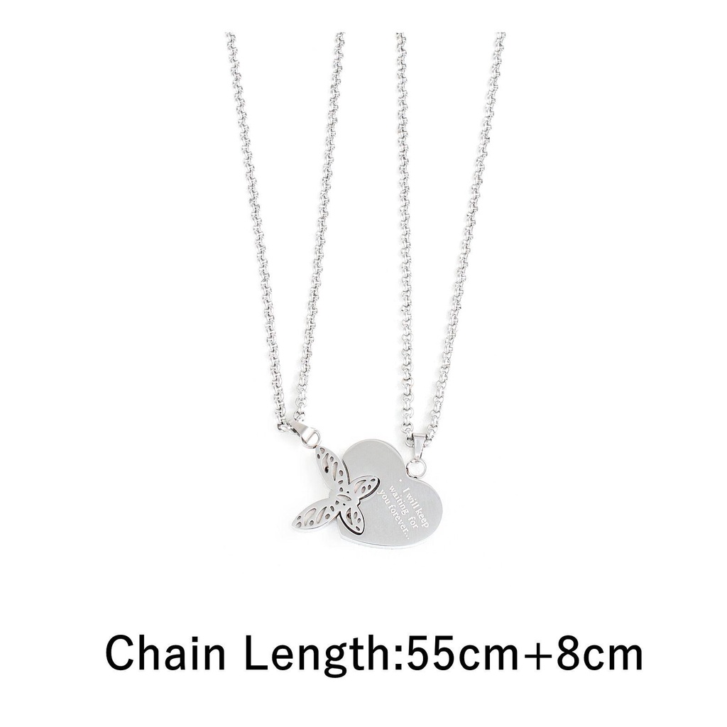 Vòng cổ Choker Bằng Thép Không Gỉ Mặt Hình Trái Tim Thời Trang Cho Cặp Đôi