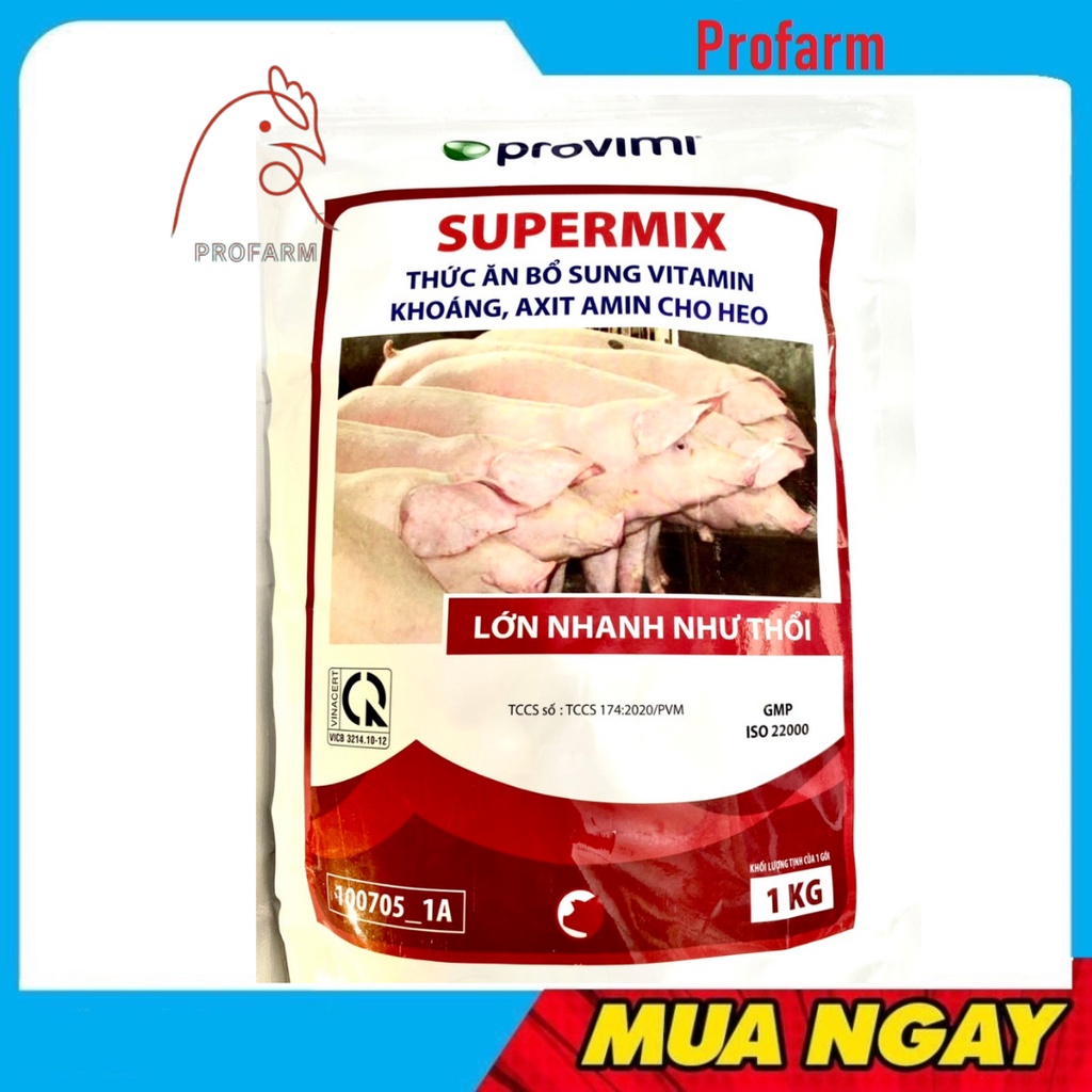Supper Mix(1kg) Thức Ăn Trộn Giúp Vật Nuôi Lớn Nhanh, Khoẻ Đẹp Dùng Trong Thú Y