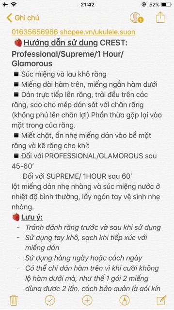 Miếng dán trắng răng ❤ FREESHIP (7 Gói-14 Miếng)  ❤ Liệu Trình 7 Ngày - gói dán trắng răng crest