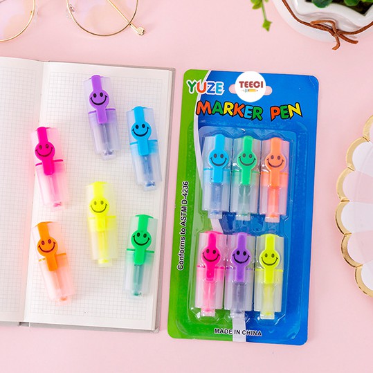 Set 6 Bút Đánh Dấu Smile Highlight Cực Xinh T162