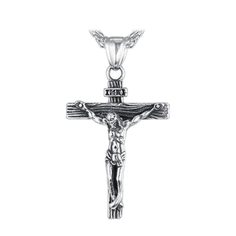 Vòng cổ Bằng Thép Không Gỉ Mặt Thánh Giá Thời Trang Cho Nam