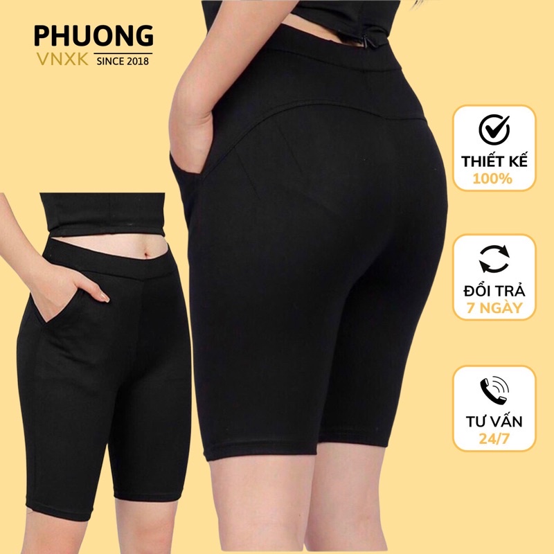 Quần legging lửng  nâng mông VNXK_ Quần legging  ngố nâng mông