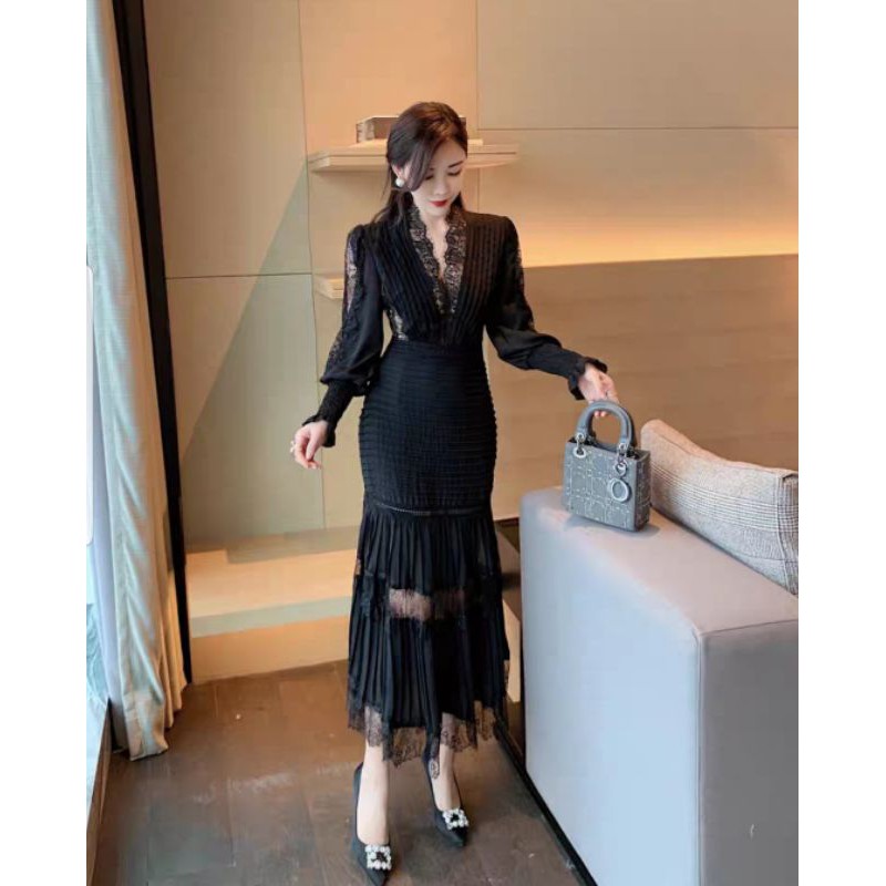 🍇od 2-3 tuần🍇 váy đuôi cá ren voan dài