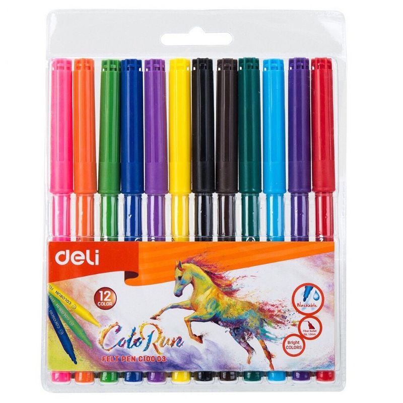 Bút dạ màu Deli 12/18/24, đầu bút 1.0mm