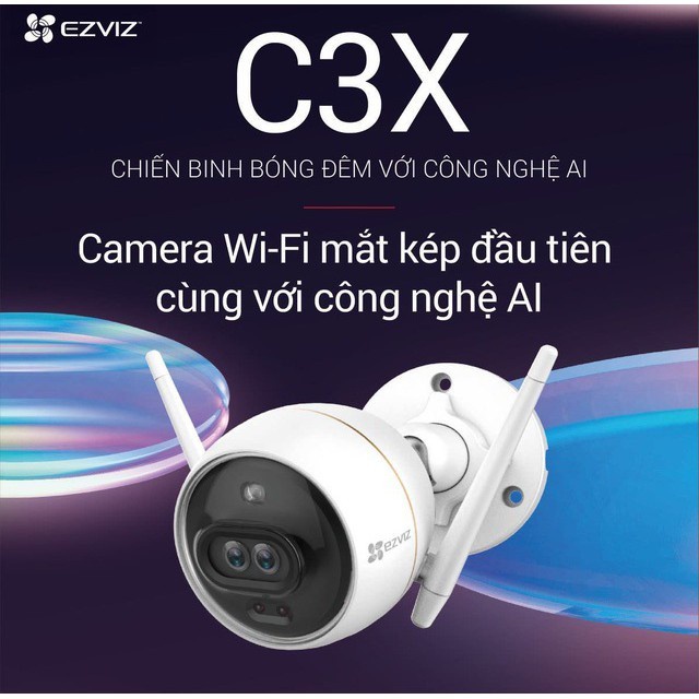 Camera ngoài trời EZVIZ C3X CS-CV310 2.0M, ghi hình màu ban đêm khi ánh sáng yếu, âm thanh 2 chiều