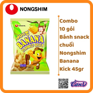 ( Bán sỉ ) 10 gói Bánh snack chuối Nongshim Banana Kick 45gr