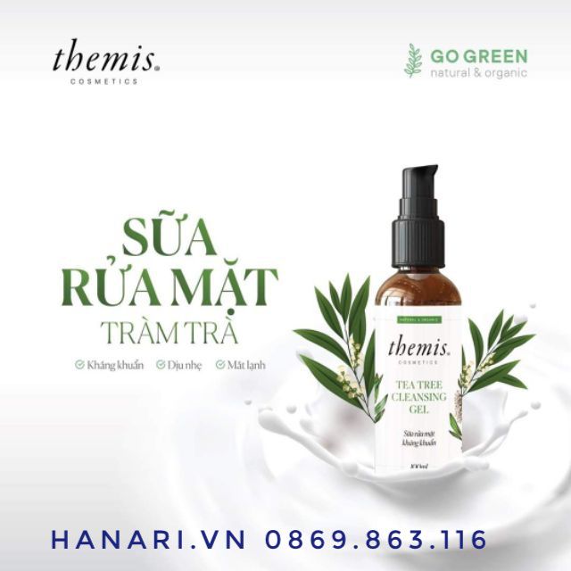 Sữa rửa mặt tràm trà kháng khuẩn Themis