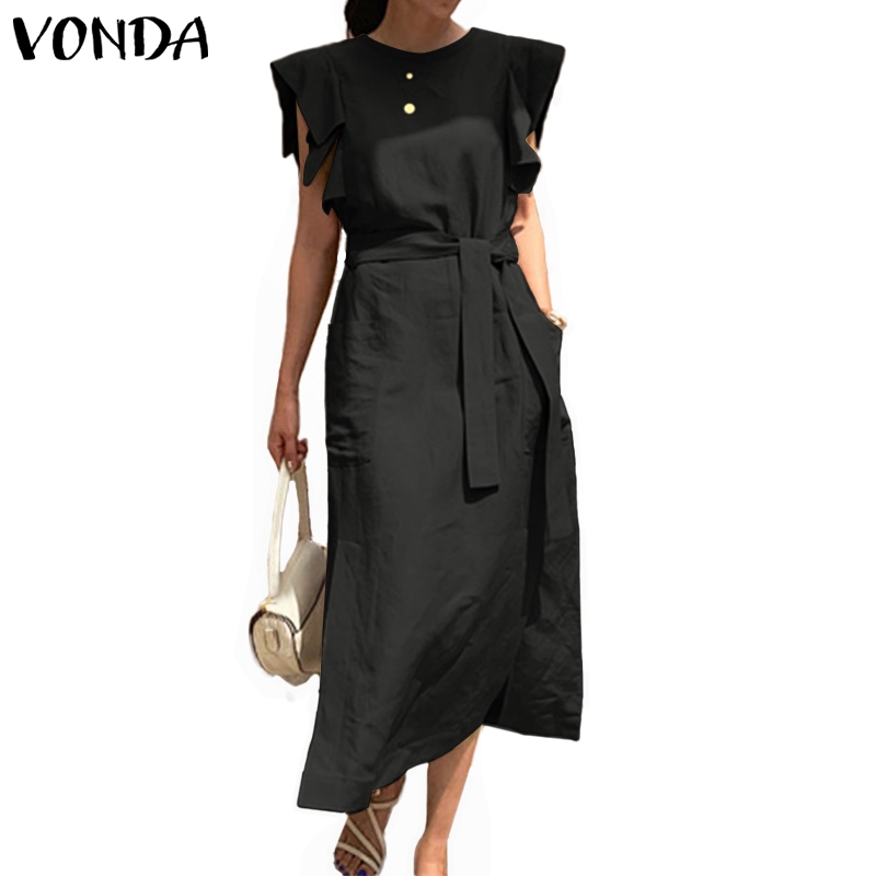 Đầm Dài Không Tay VONDA Phối Đai Thắt Lưng Thời Trang Mùa Hè Cho Nữ | BigBuy360 - bigbuy360.vn