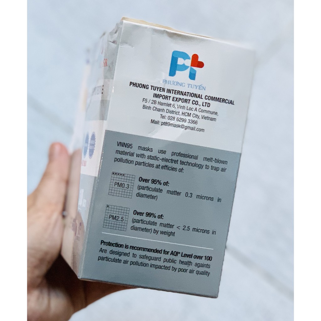 HỘP KHẨU TRANG 10 CÁI VNN95 PT MASK CHỐNG BỤI , KHÁNG KHUẨN | BigBuy360 - bigbuy360.vn