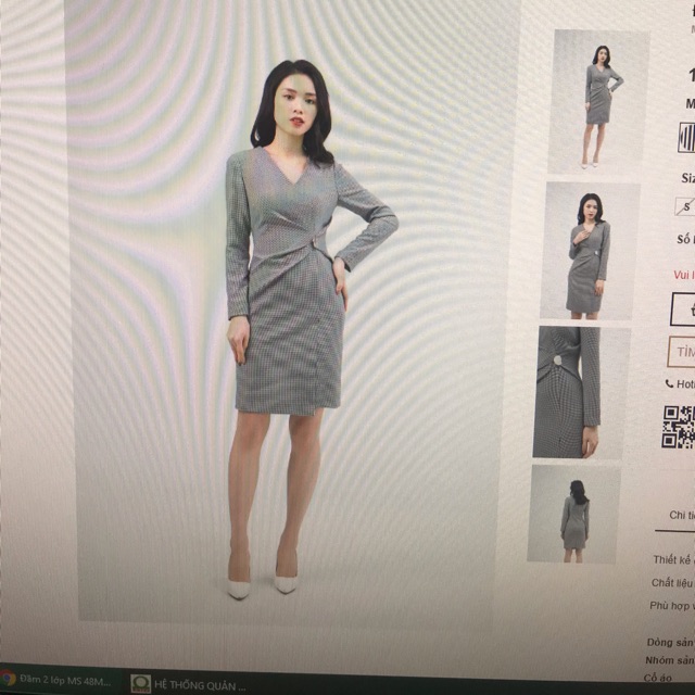 Thanh lý váy IVy moda, tay ngắn kẻ ca rõ, size S, mới 100/100 do mua về mặc hơi cứng, thanh lý nhanh 250k, dáng kín đáo,