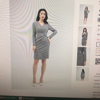 Thanh lý váy IVy moda, tay ngắn kẻ ca rõ, size S, mới 100/100 do mua về mặc hơi cứng, thanh lý nhanh 250k, dáng kín đáo,