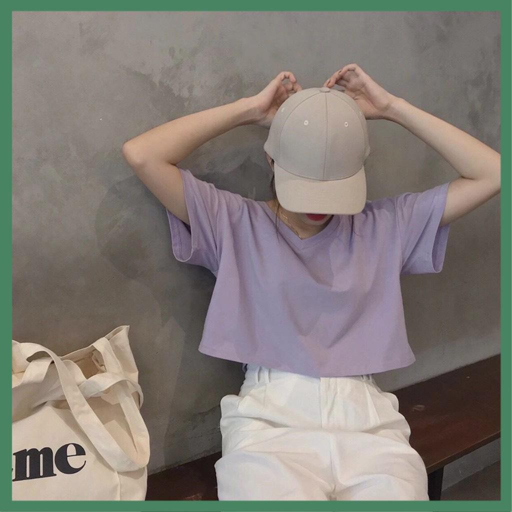 Áo Thun Croptop Cổ Tim Trơn Nữ - La mode | BigBuy360 - bigbuy360.vn