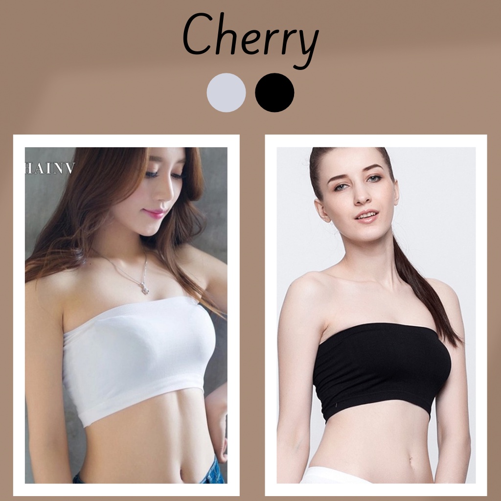 [Mã 11FASHIONSALE1 giảm 10K đơn 50K] Áo quây ngực croptop bra nhún CHERRY màu trơn cho nữ V051 | WebRaoVat - webraovat.net.vn