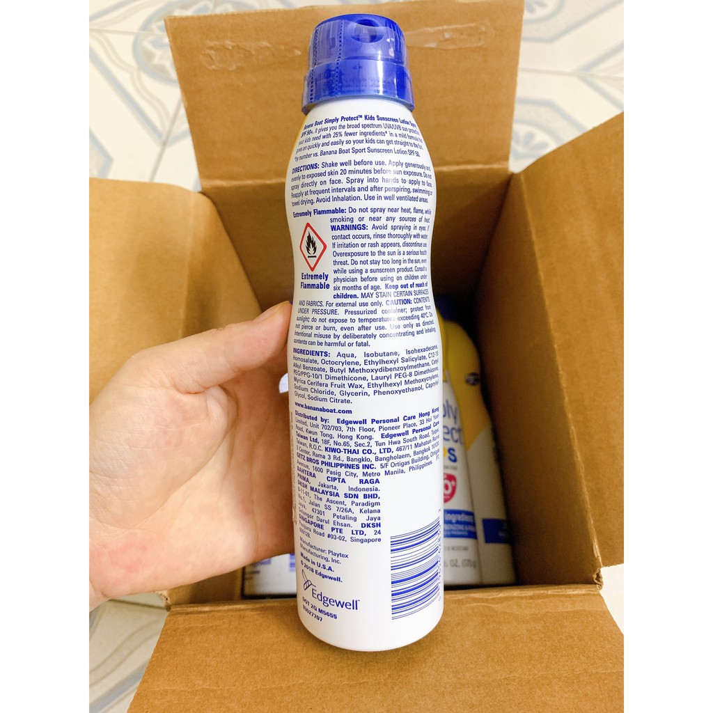 [USA 12/2024 ] XỊT CHỐNG NẮNG CHO TRẺ EM BANANA BOAT SIMPLY PROTECT KIDS SPF50-170ML