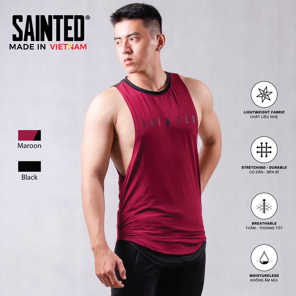 Áo Tanktop 3 lỗ tập gym nam vải meshilkool cực thoáng mát Reinforce - SAINTED