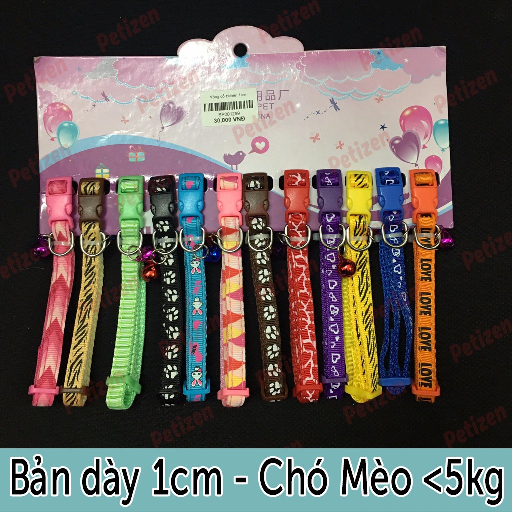 Vòng cổ zichen 1cm cho chó và mèo ( giao ngẫu nhiên màu )