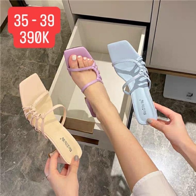 (HÀNG K CÓ SẴN) guốc dây mảnh đế vuông thời trang 5cm 041907