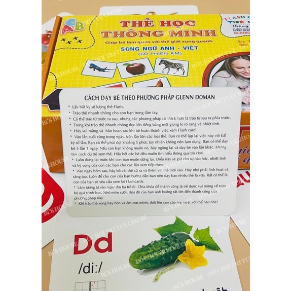 Bộ Thẻ Học Thông Minh 16 Chủ Đề loại to song ngữ tiếng Anh loại chuẩn Glenn Doman Flashcard