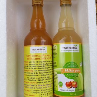 COMBO 1 CHAI GIẤM TÁO VÀ 1 CHAI KHAI THÔNG TÂM MẠCH.