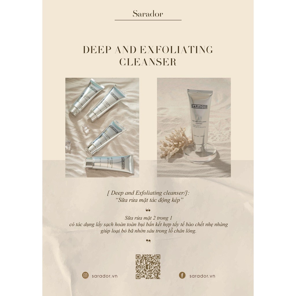 Sữa Rửa Mặt Sarador Tác Động Kép -Tẩy Da Chết , Ngăn Ngừa Mụn | BigBuy360 - bigbuy360.vn