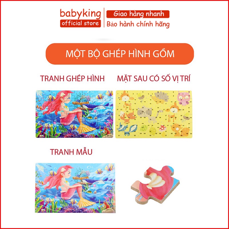 Tranh Ghép Hình, Bộ Xếp Hình Gỗ 60 Miếng Puzzle Cho Bé Nhiều Chủ Để Giúp Bé Phát Triển Tư Duy Một Cách Toàn Diện