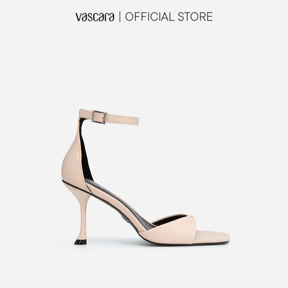 Vascara Giày Ankle Strap Quai Nơ Spool Heels - SDN 0699 - Màu Hồng Nhạt