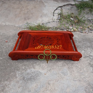 Khay trà cuốn thư - Bàn trà phòng khách gỗ hương cao cấp sang trọng
