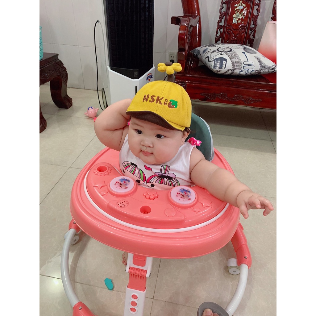Mũ Lưỡi Trai Thêu Chữ Gắn Hoa Xinh Xắn Đáng Yêu Cho Bé Trai Bé Gái 6 đến 24 tháng