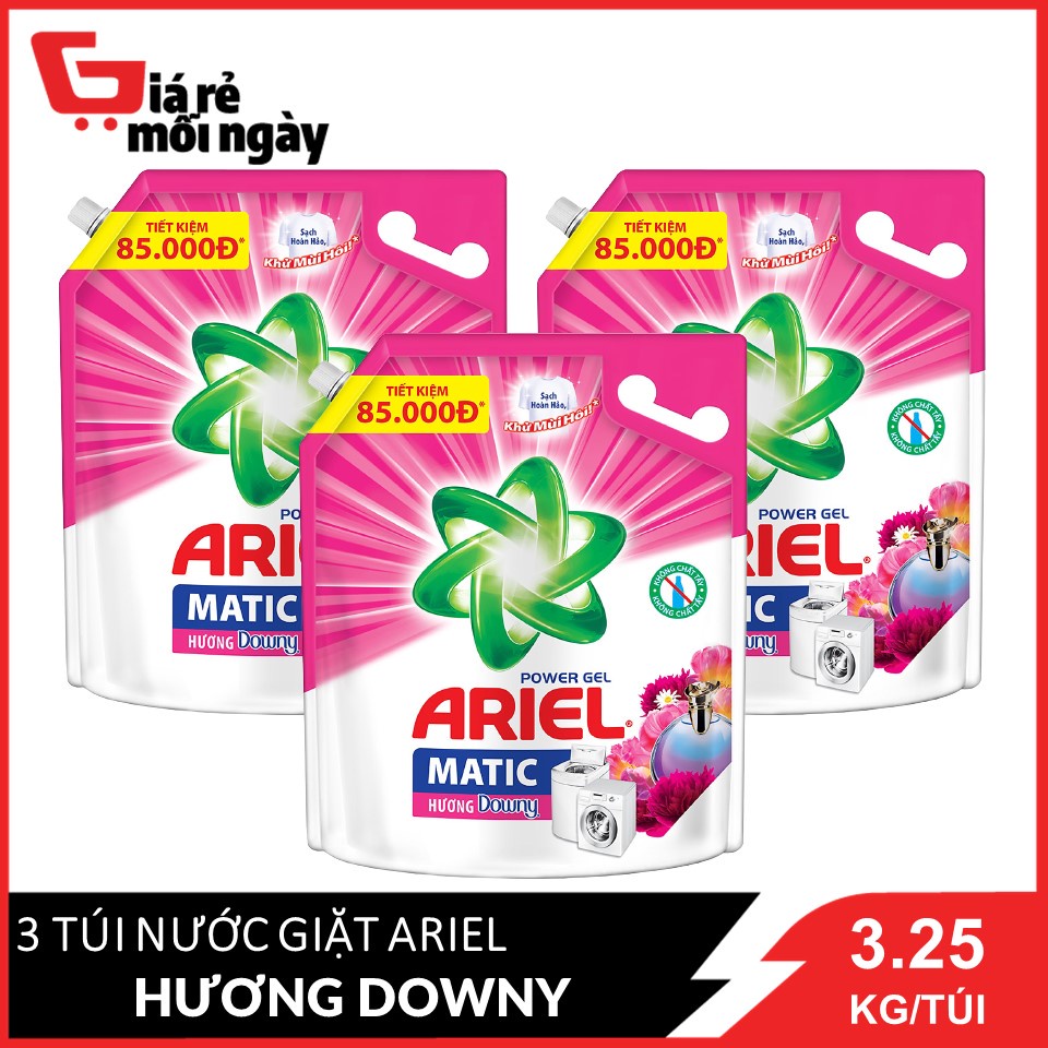 COMBO 3 túi nước giặt Ariel Đam mê 3.25kg