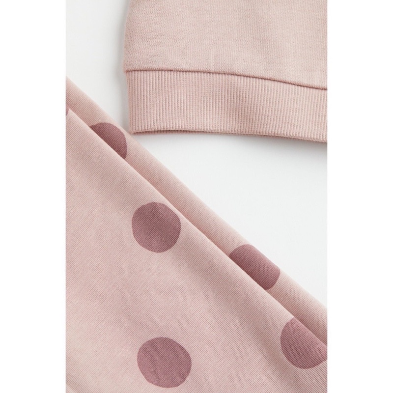 Set 2 bộ nỉ dài tay bé gái