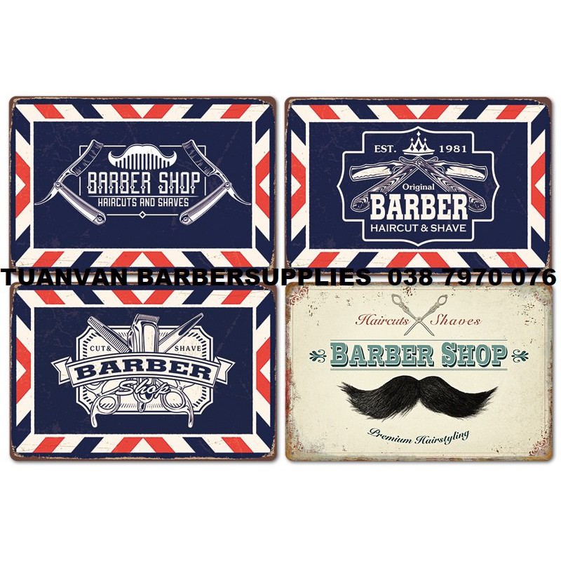 SET 5 TRANH THIẾC decor barbershop