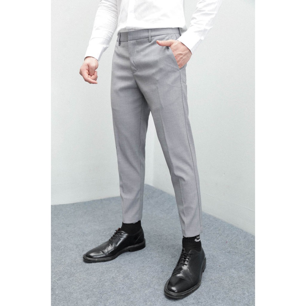 Quần tây nam ống suôn nhẹ màu xám phong cách công sở lịch lãm thương hiệu A/G | BigBuy360 - bigbuy360.vn