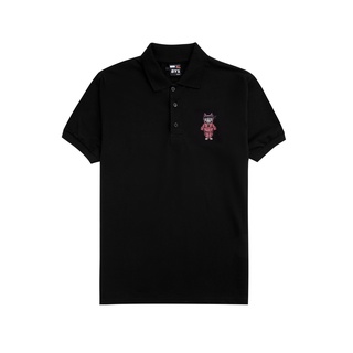 Áo thun polo nam nữ bys ted mascot màu đen