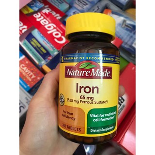Viên Sắt bổ máu Nature Made Iron 65mg 365 viên Mỹ