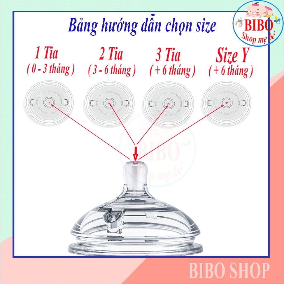 Núm ti comotomo, núm ti thay thế Comotomo 1-2-3 tia, Y-cut, chất liệu silicon không chứa BPA, thích hợp cho bé lười ti