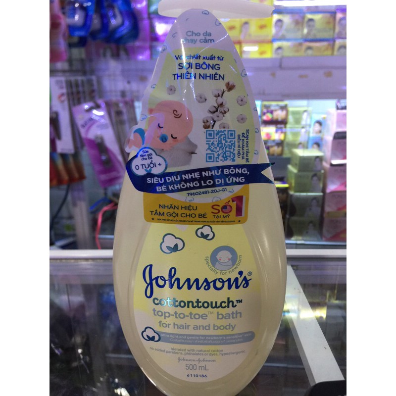 Sữa Tắm gội Toàn thân Johnson Baby 500ml dịu nhẹ