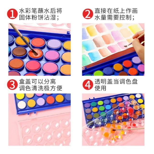 Màu nước khô 36 màu dạng nén