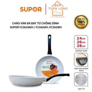 Chảo vân đá chống dính đáy từ supor f23a24aih , 24cm,26cm,28cm dùng mọi loại bếp