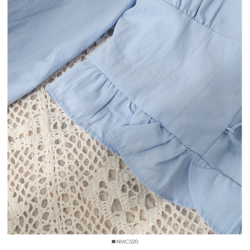 [Augustcloth] Áo tay phồng phồng thắt dây phong cách Hàn Quốc