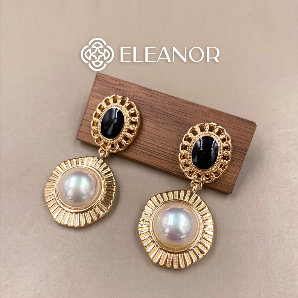 Bông tai nữ chuôi bạc 925 Eleanor Accessories hình bi tròn đính ngọc trai nhân tạo phụ kiện trang sức 5719