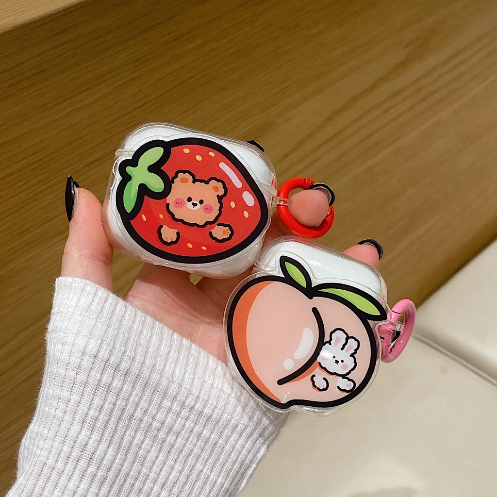 Vỏ Bảo Vệ Hộp Sạc Tai Nghe AirPods 1 2 pro 3 2021 gen3 Bluetooth Không Dây Bằng Silicon Tpu Mềm Họa Tiết Động Vật Trái Cây Dễ Thương