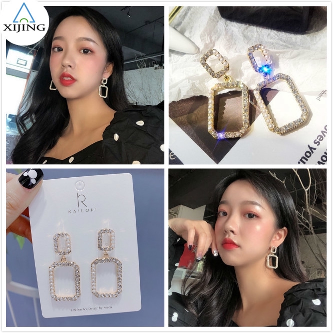 Khuyên tai đính đá phong cách Hàn Quốc dành cho nữ