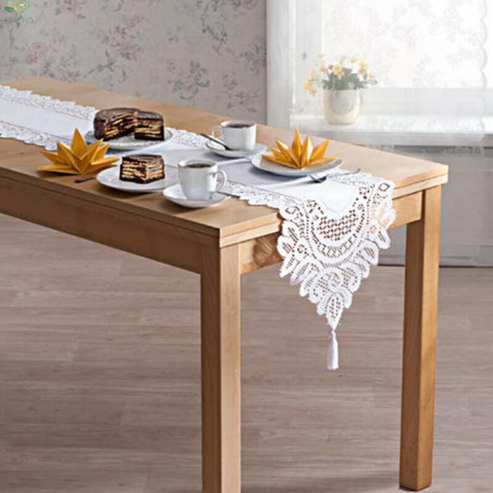 Table Runner Vintage Graduations Holiday Celebrations Reusable Floral Lace Table Runner Tasseled Wedding Party