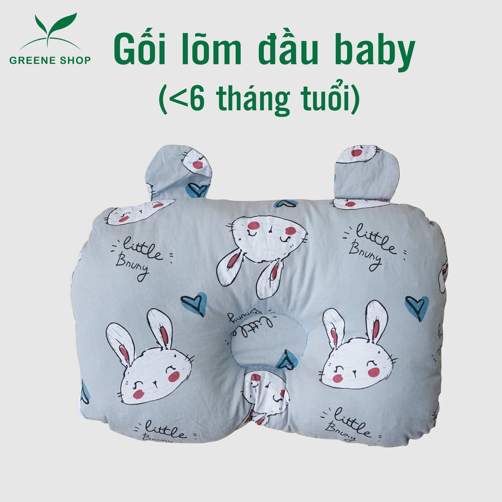 Gối lõm đinh lăng bông gòn hạ thổ cho bé (Handmade Greene)