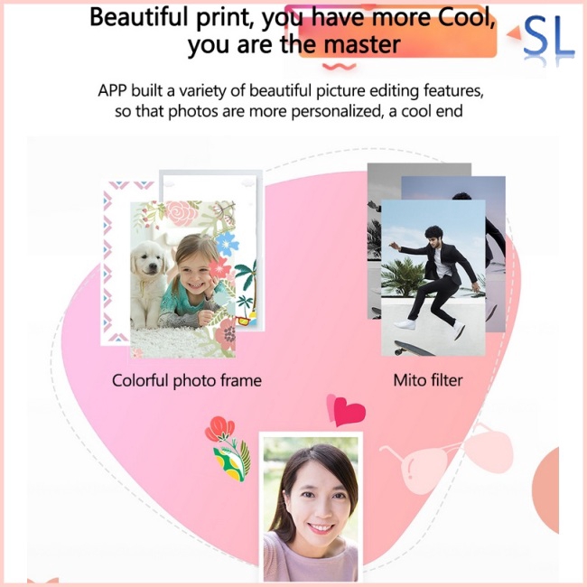 Máy in hình bỏ túi kết nối Bluetooth 4.1 300dpi thiết kế nhỏ gọn tiện dụng | BigBuy360 - bigbuy360.vn