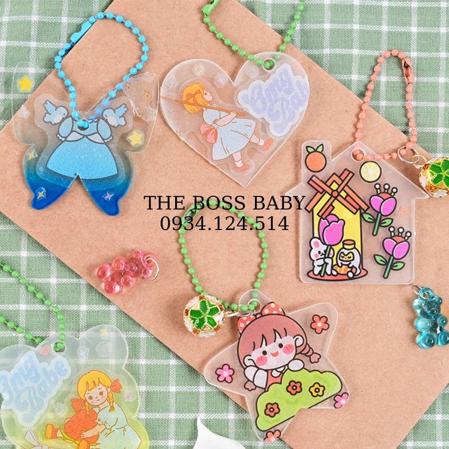 Tự Làm Móc Khóa Bằng Acrylic Trong Suốt Diy Có Kèm Sticker