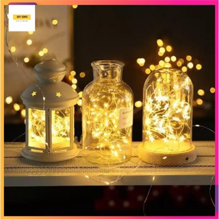 Dây đèn led đom đóm, dây đèn fairylight 3 Mét dùng pin màu vàng ấm