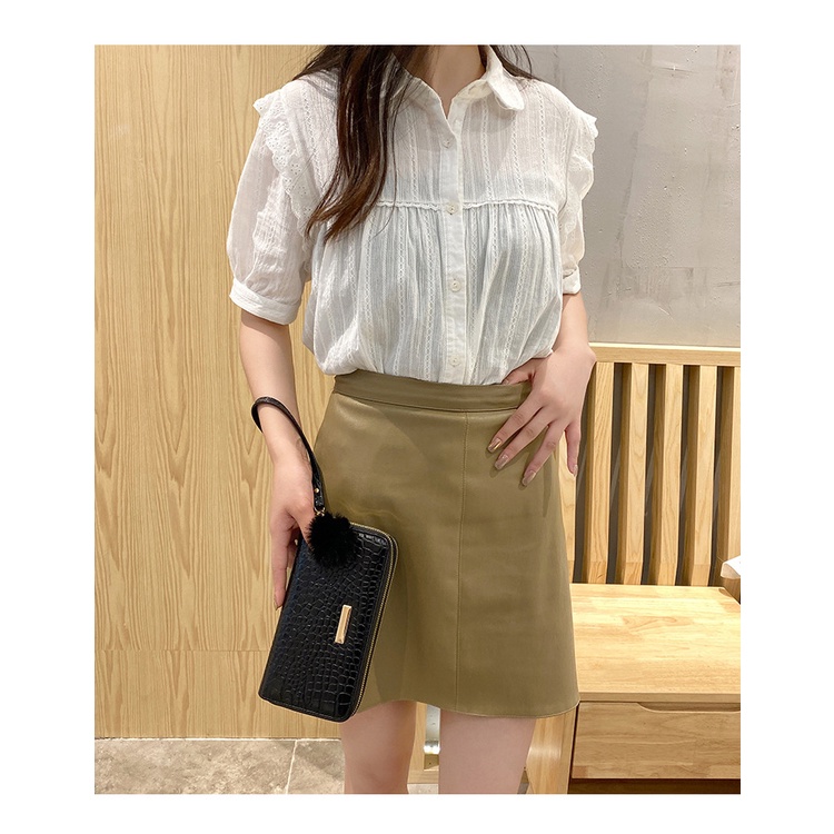 Ví cầm tay JASMIN NOIR dáng dài họa tiết da cá sấu phối dây kéo tua rua thời trang cho nữ
